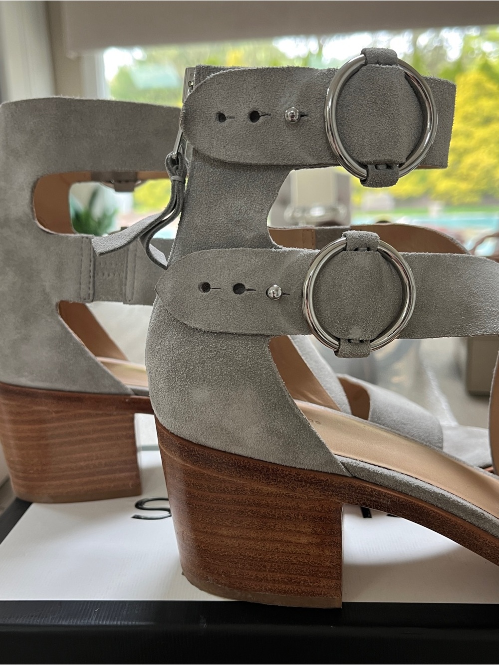 Rag & Bone Gray Suede Crisscross Ankle Strap Sandals - Women - Picture 3 of 11
